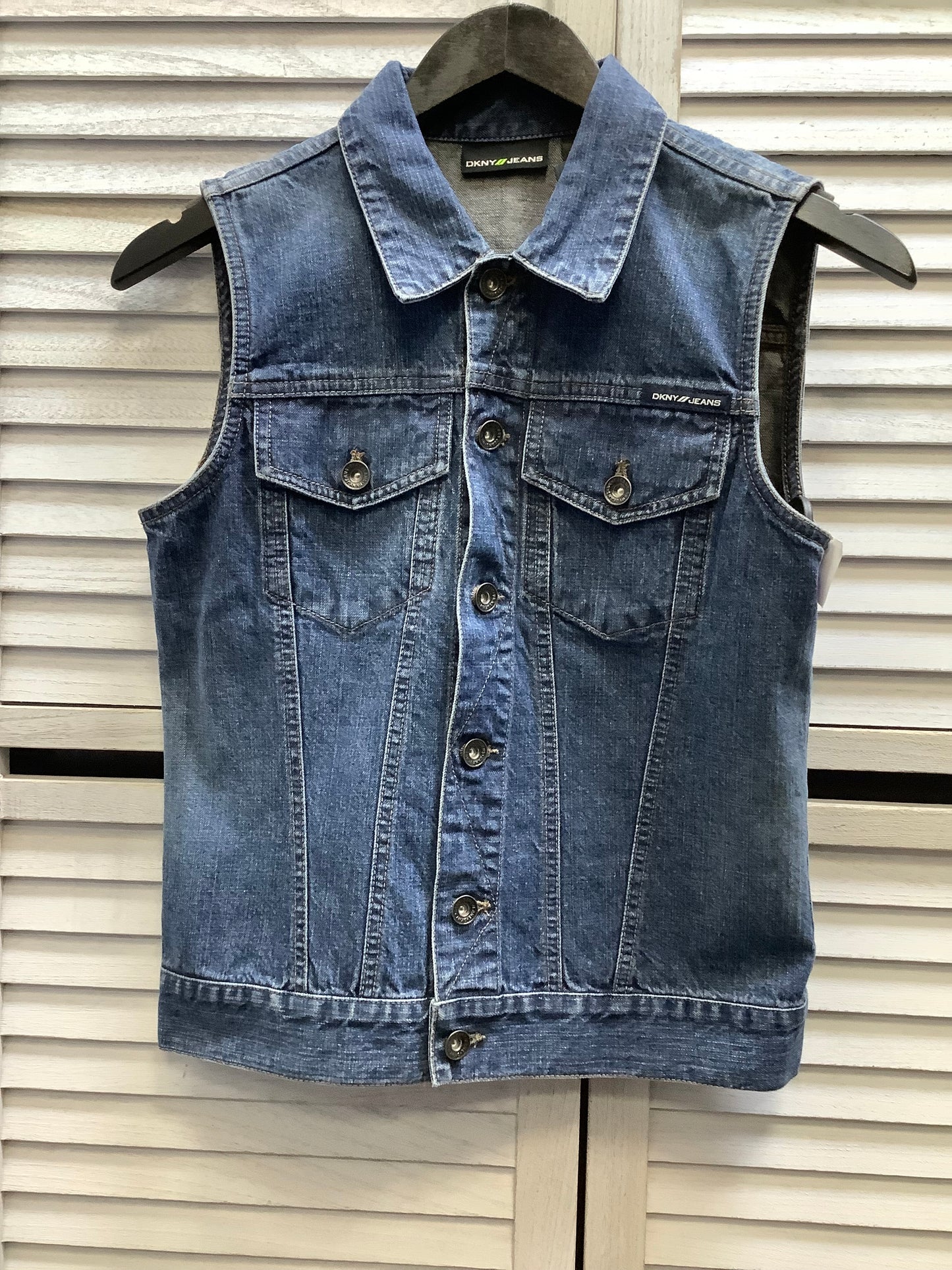 Vest Other By Dkny In Blue Denim, Size: S