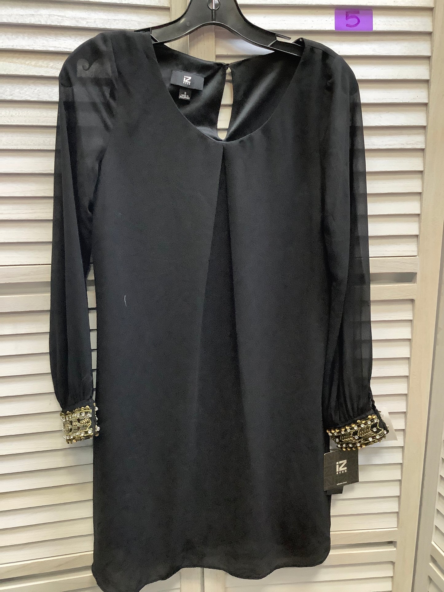 Black Dress Casual Midi Iz Byer, Size S