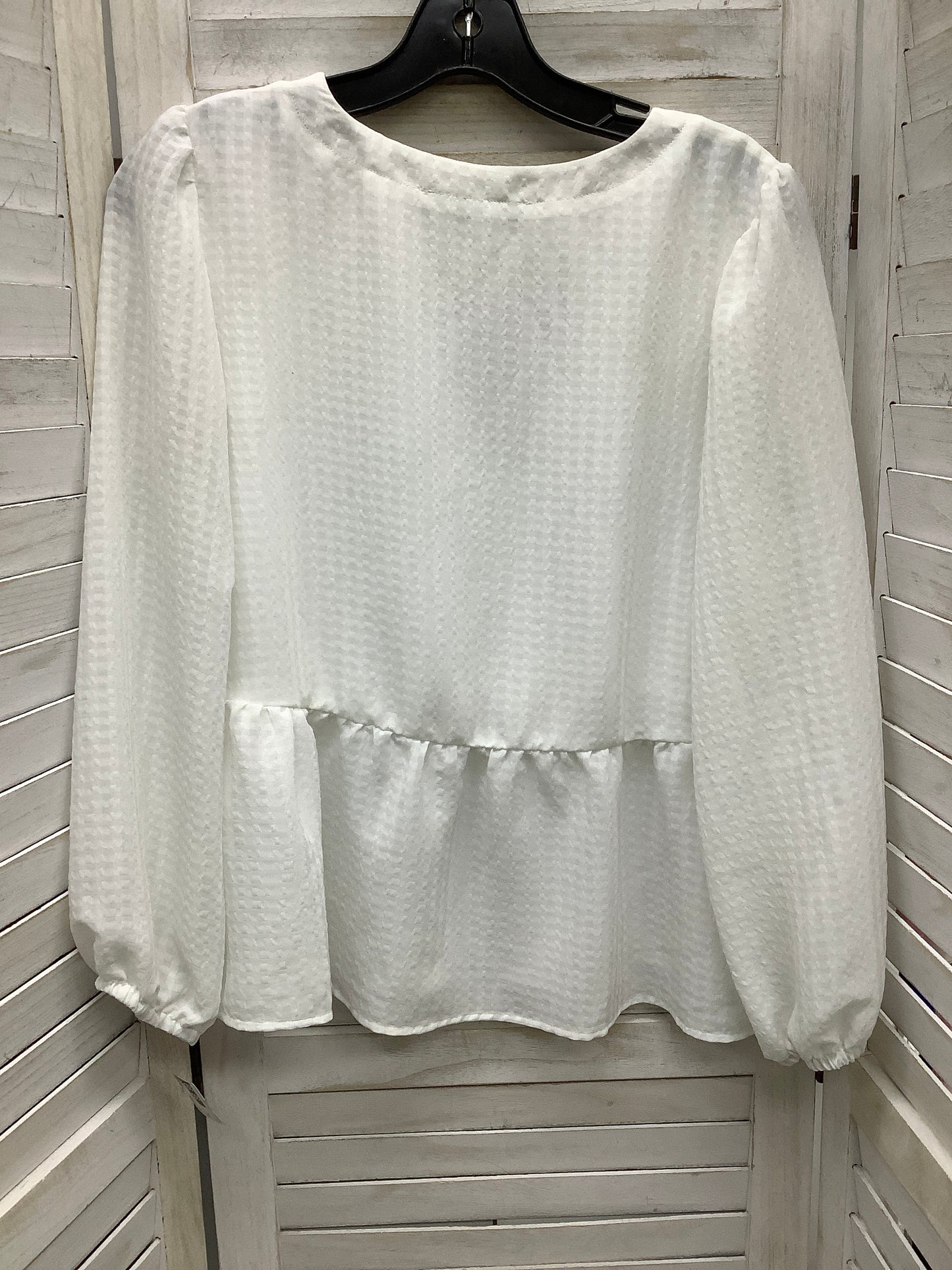 White Top Long Sleeve Loft, Size S