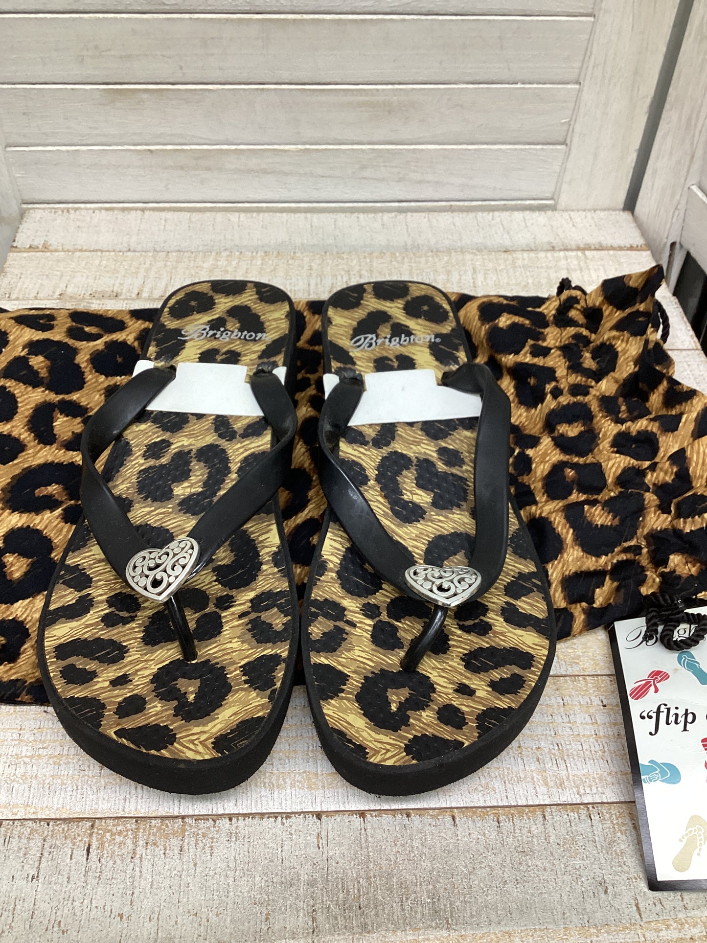 Leopard Print Sandals Designer Brighton, Size 9