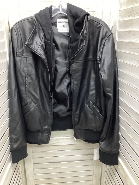 Black Jacket Moto Leather White Birch, Size S