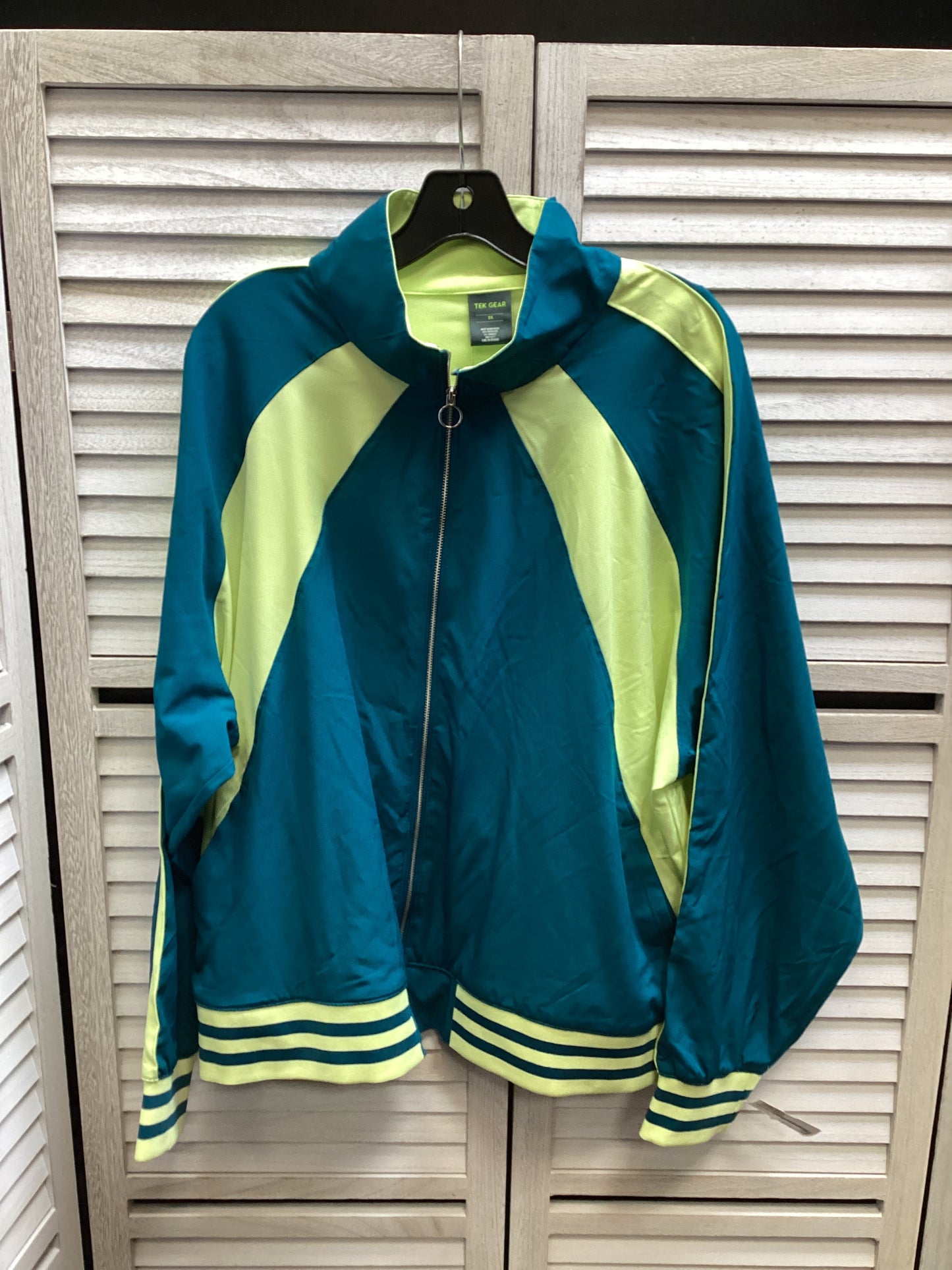 Athletic Jacket By Tek Gear In Teal, Size: 2x