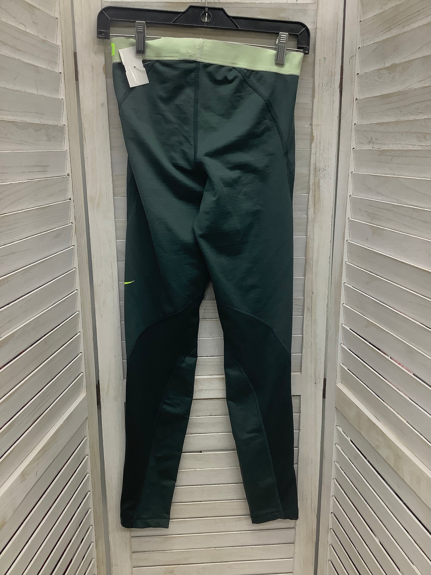 Athletic Leggings By Nike In Green, Size: M