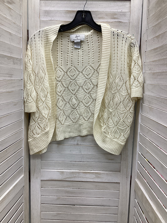 Cardigan By Clothes Mentor In Ivory, Size: Xl