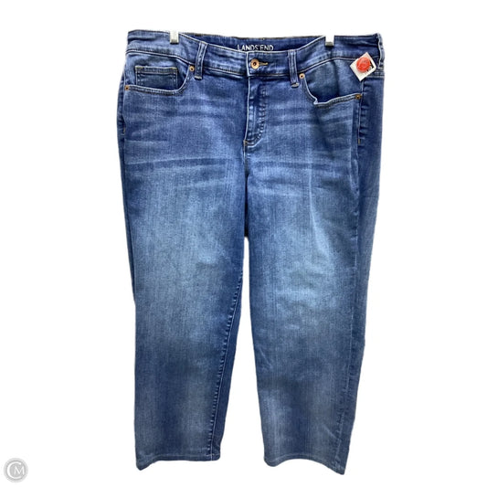 Jeans Straight By Lands End In Blue Denim, Size: 18w