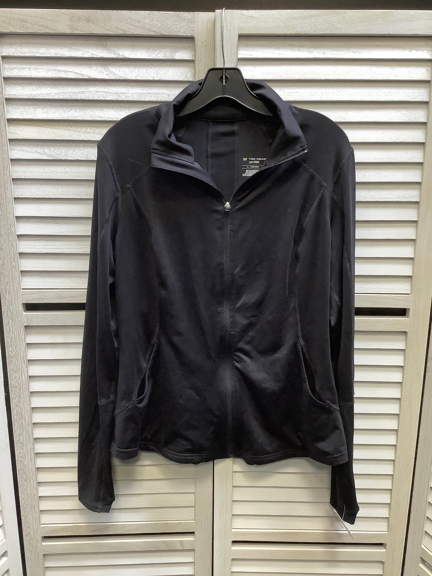 Athletic Jacket By Tek Gear In Black, Size: L