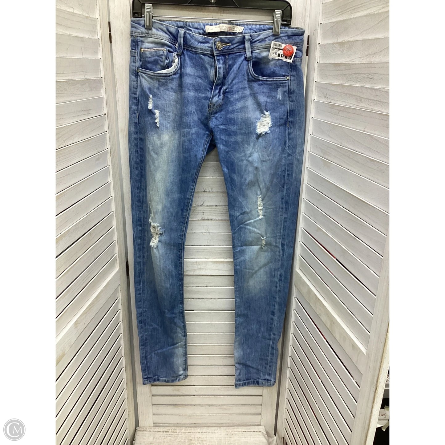 Jeans Skinny By Zara In Blue Denim, Size: 6