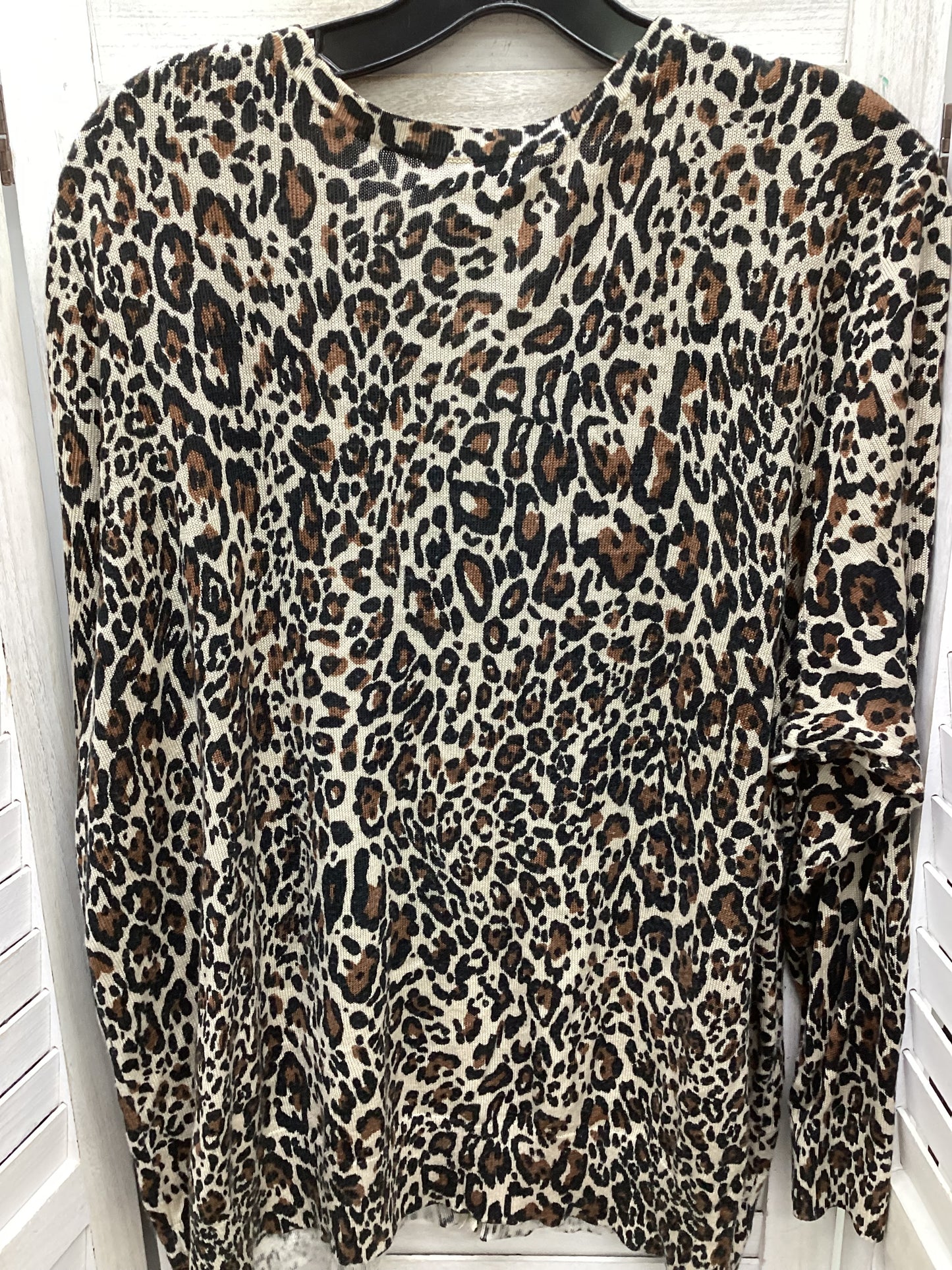 Cardigan By Croft And Barrow In Leopard Print, Size: 2x