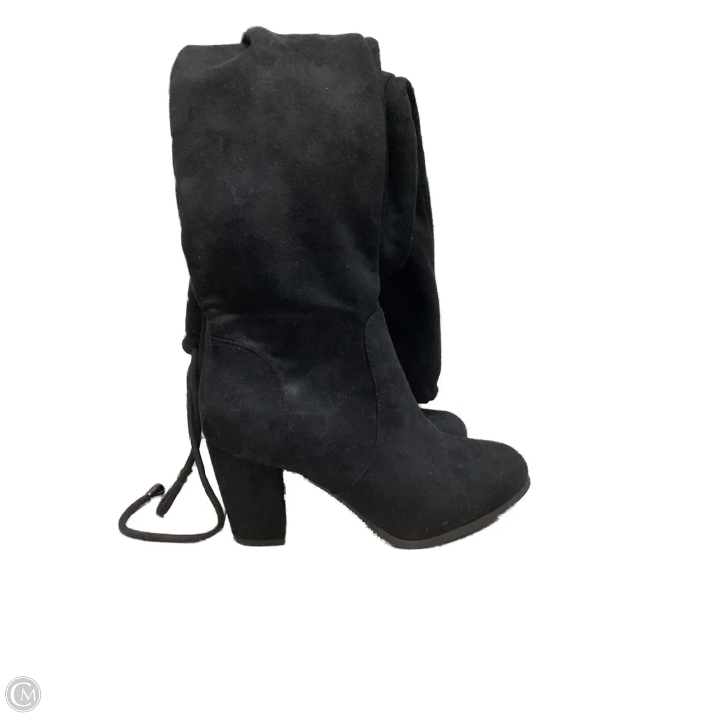 Boots Knee Heels By Clothes Mentor In Black, Size: 7