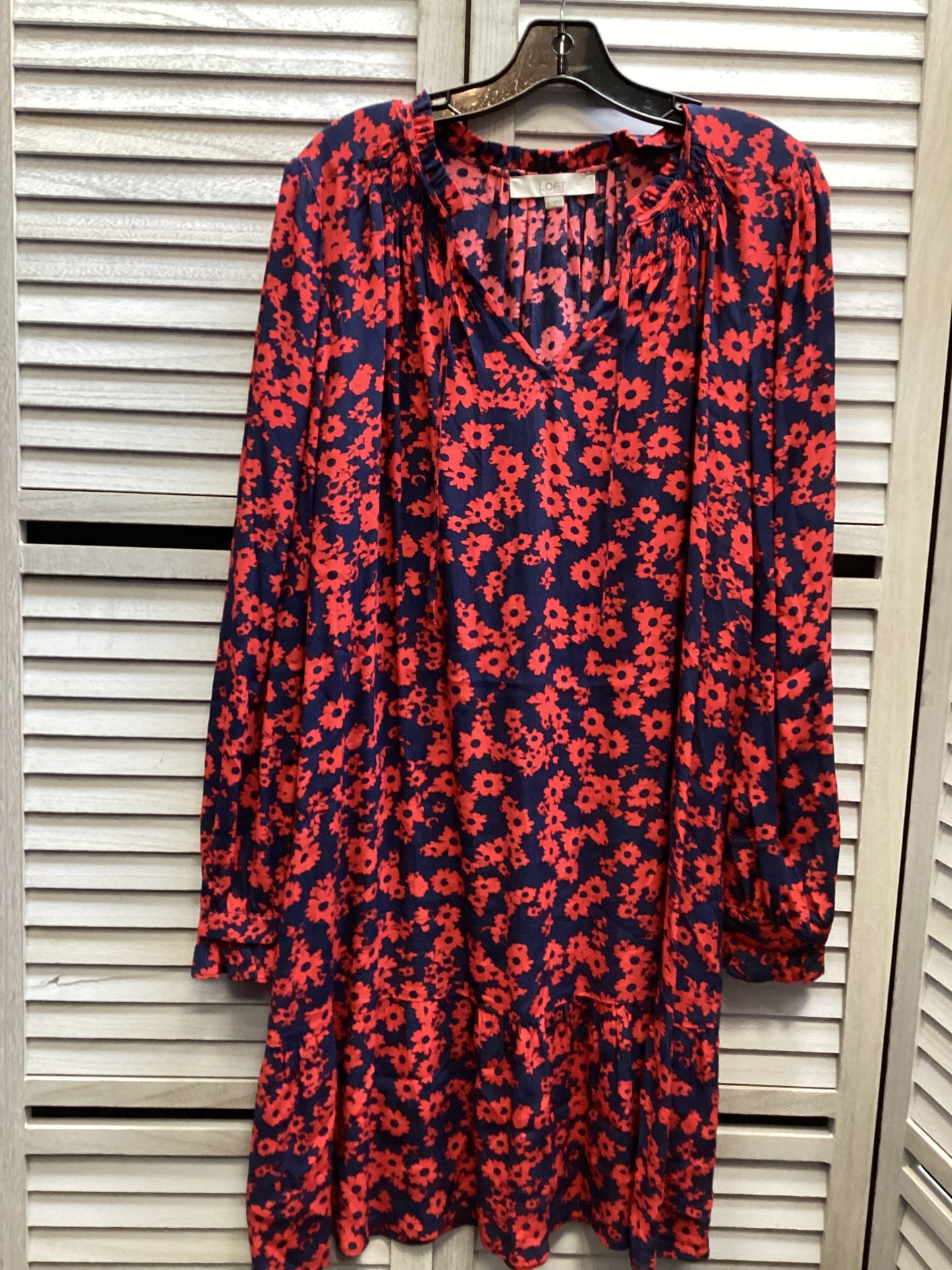 Dress Casual Midi By Loft In Floral Print, Size: Xl