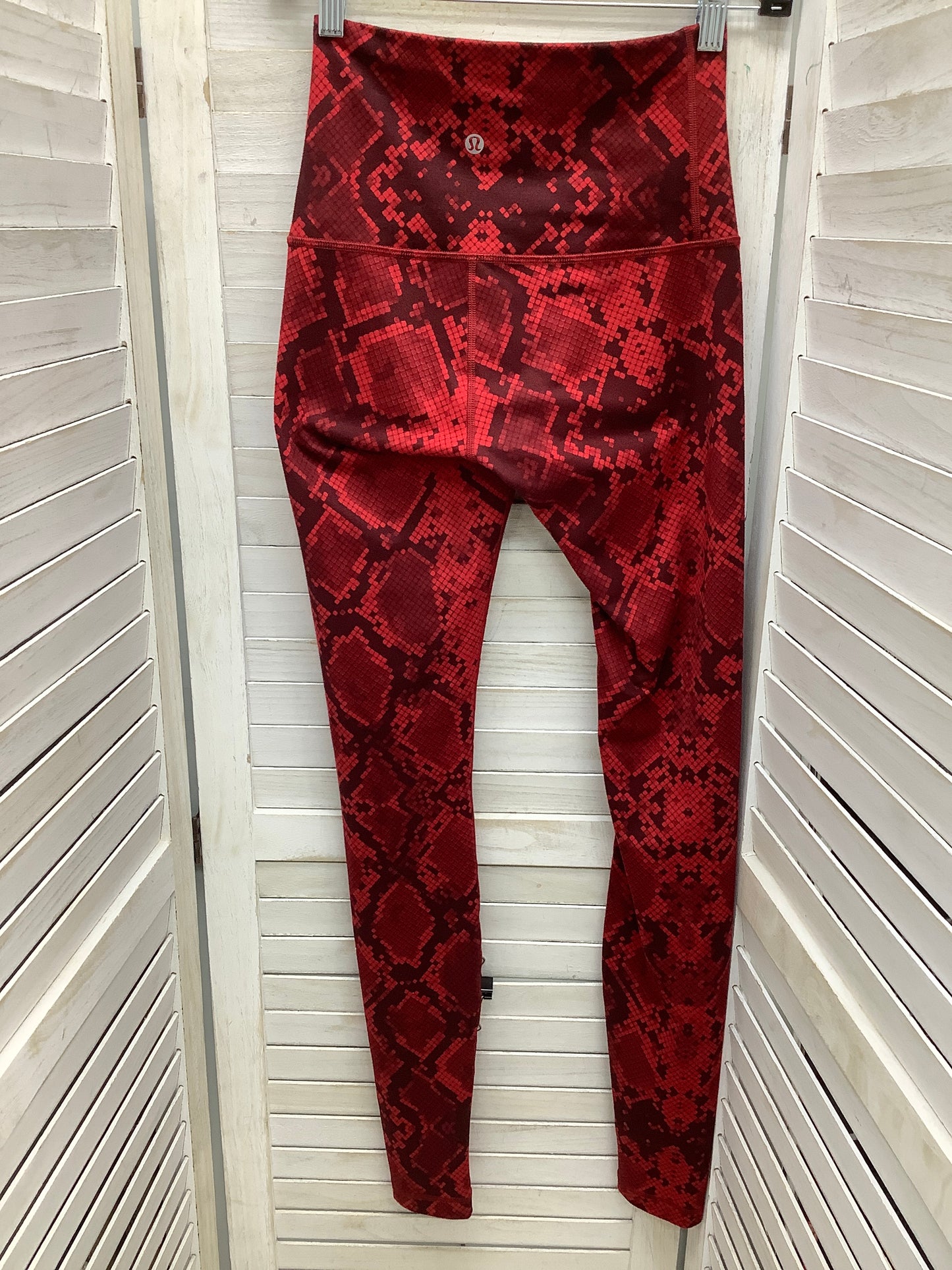 Athletic Leggings By Lululemon In Red, Size: S