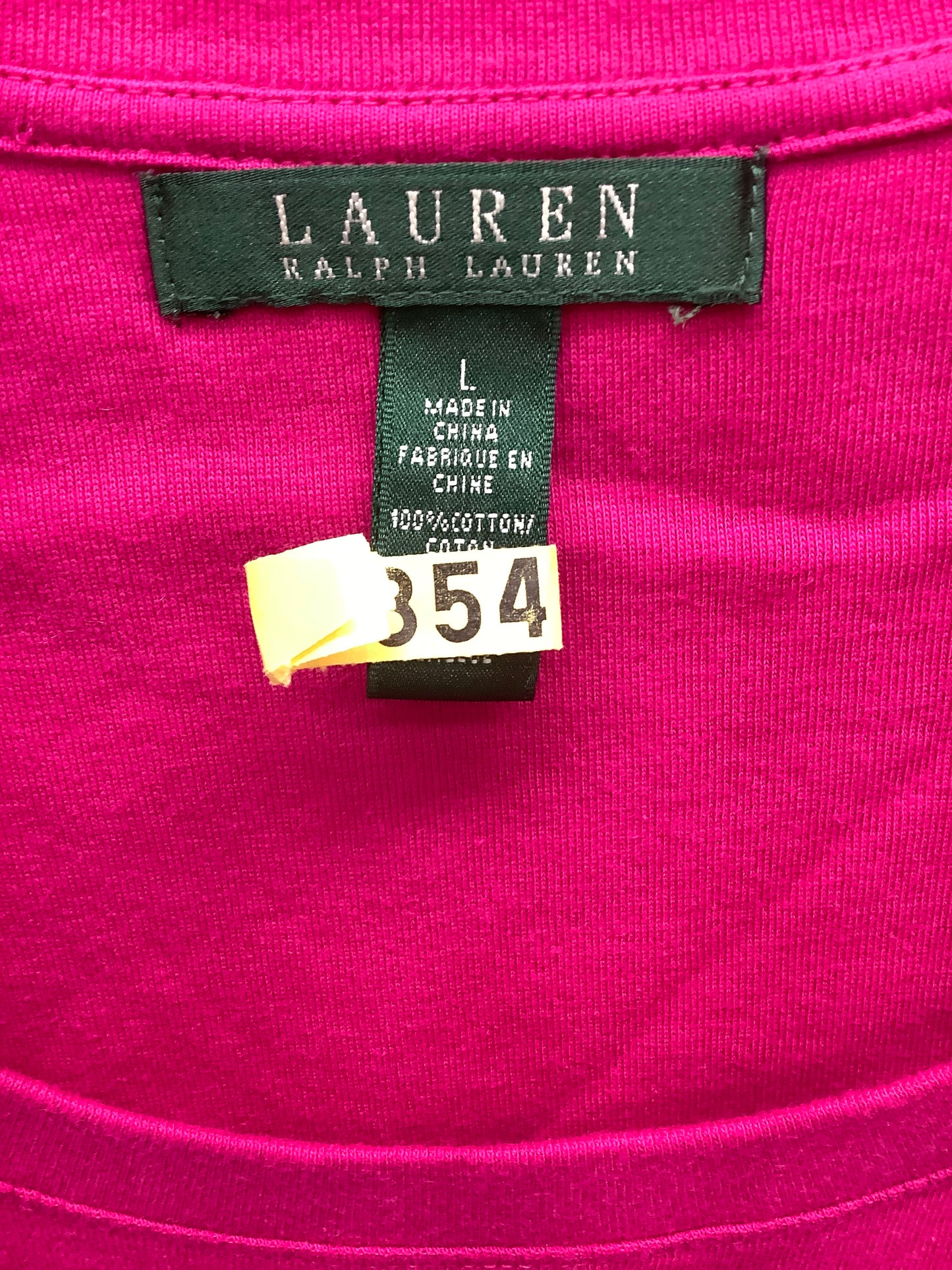 Top Short Sleeve By Ralph Lauren In Pink, Size: L