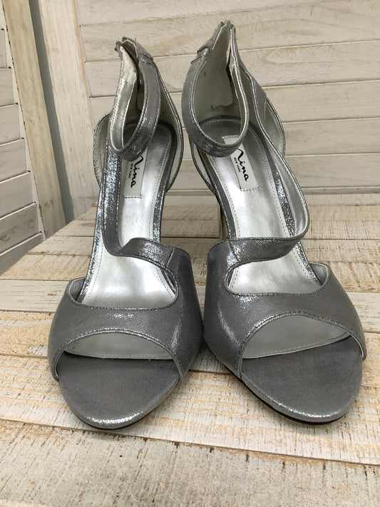 Shoes Heels Stiletto By Nina In Silver, Size: 9.5