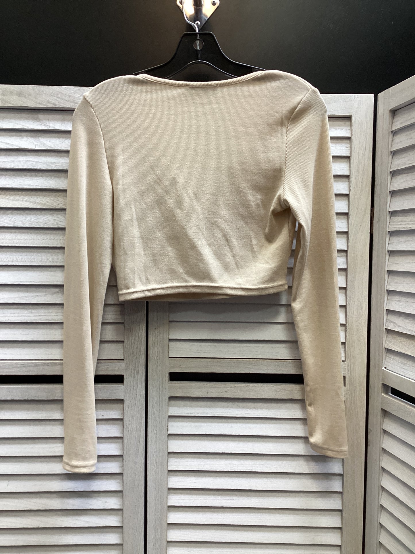 Top Long Sleeve By Shein In Tan, Size: 4