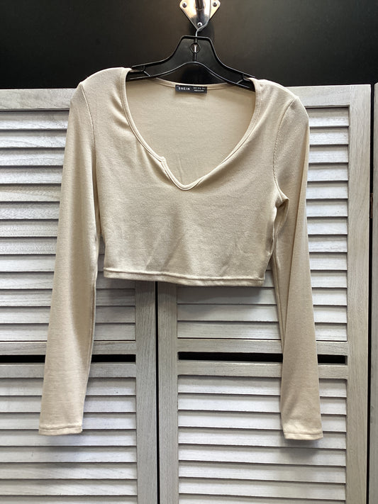 Top Long Sleeve By Shein In Tan, Size: 4