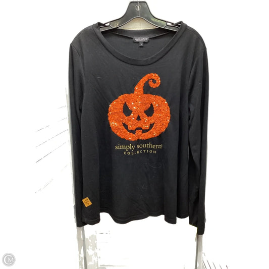 Top Long Sleeve By Simply Southern In Black, Size: L
