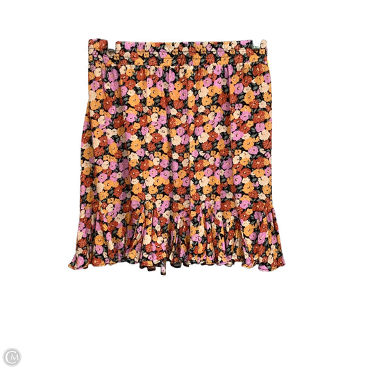 Skirt Midi By Loft In Floral Print, Size: L