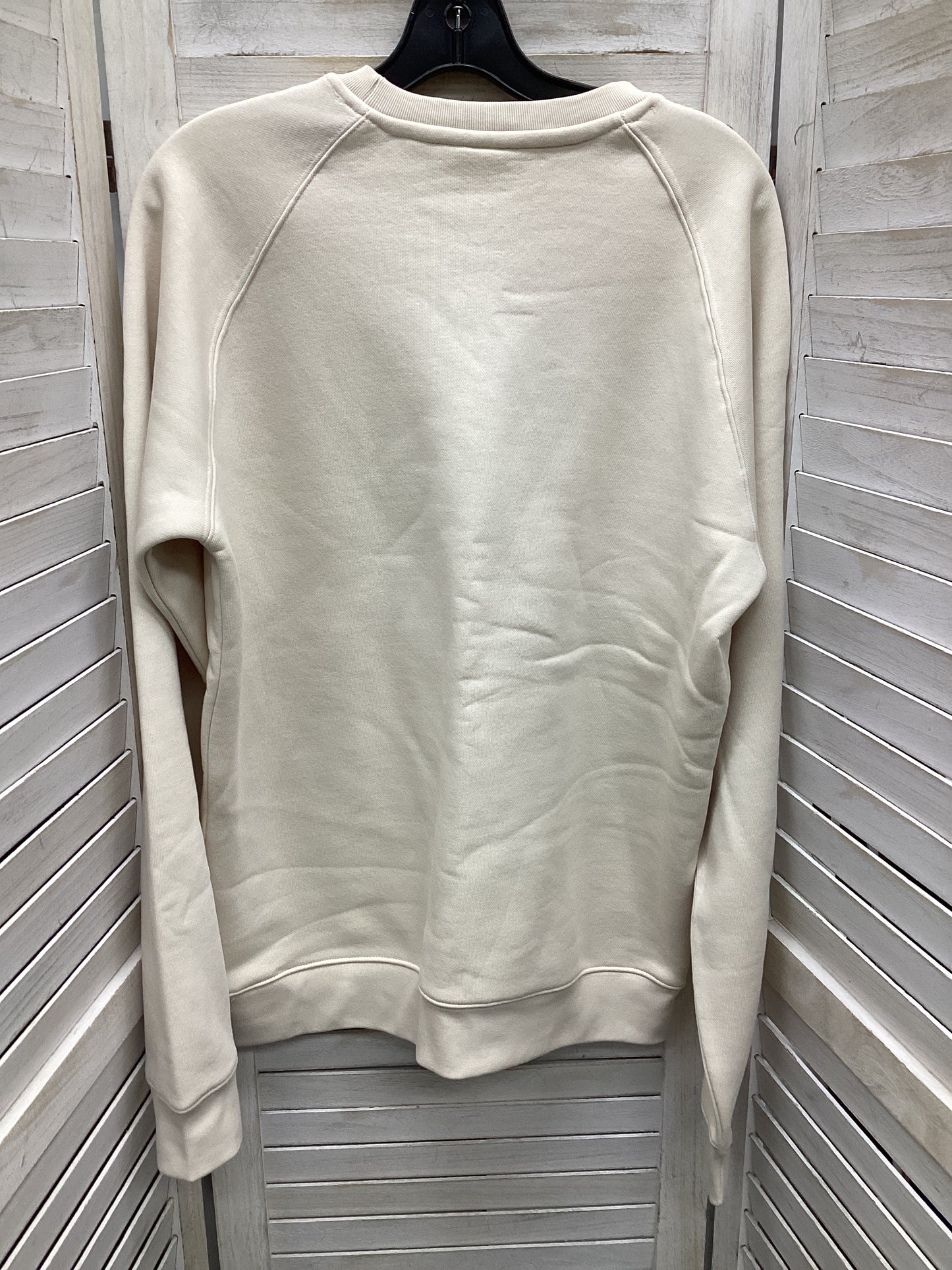 Athletic Top Long Sleeve Crewneck By Adidas In Ivory, Size: M