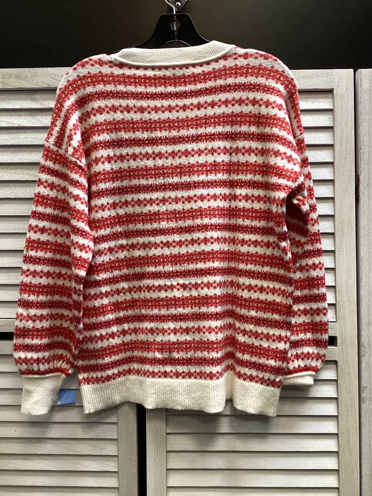 Sweater By Loft In Red & White, Size: S