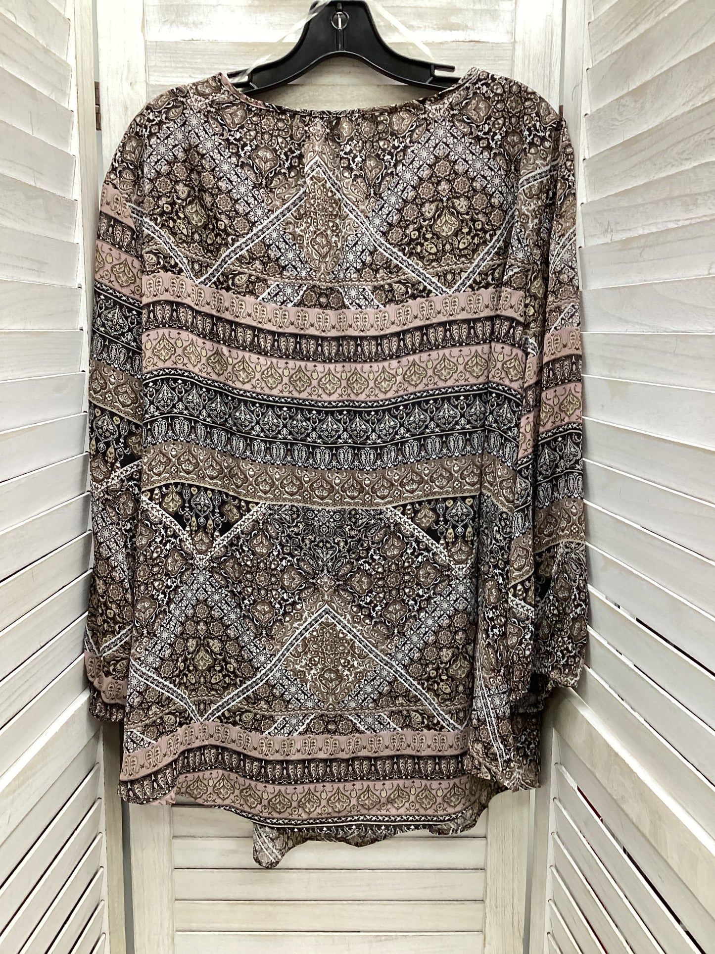 Top Long Sleeve By St Johns Bay In Paisley Print, Size: 3x