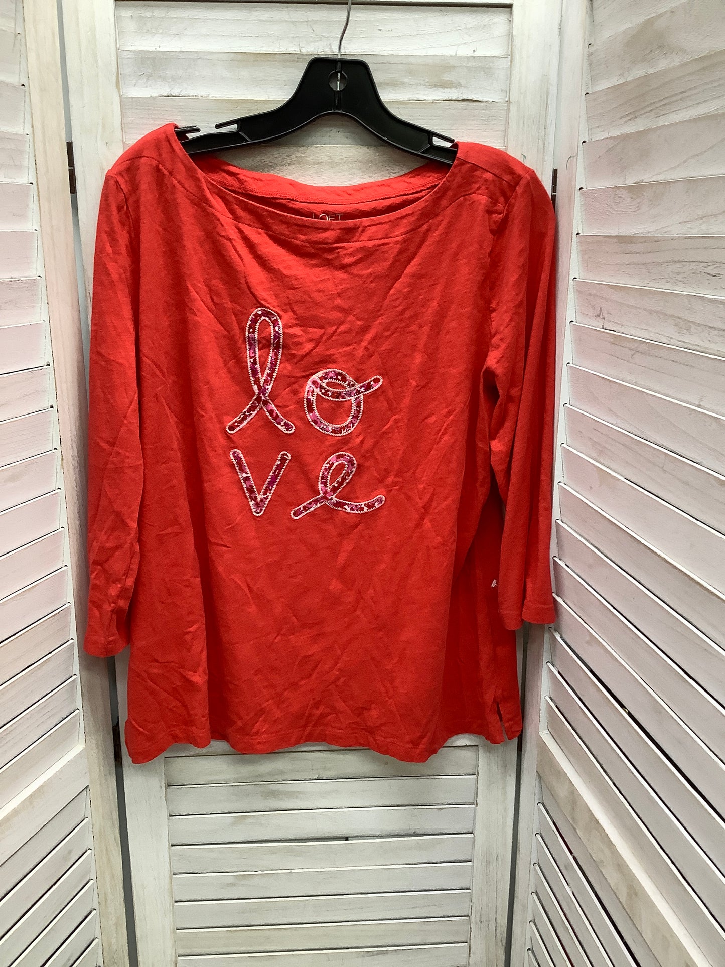 Top Long Sleeve By Loft In Red, Size: Xl