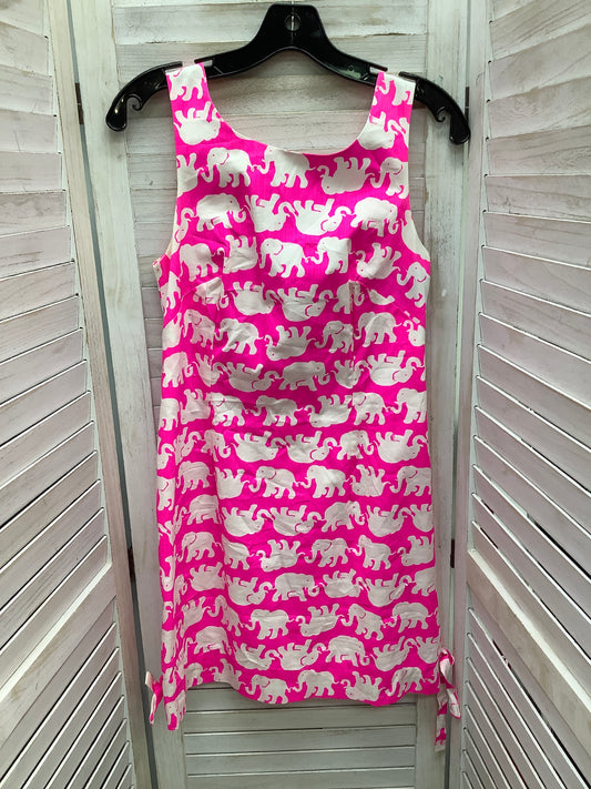 Dress Casual Midi By Lilly Pulitzer In Pink & White, Size: 4