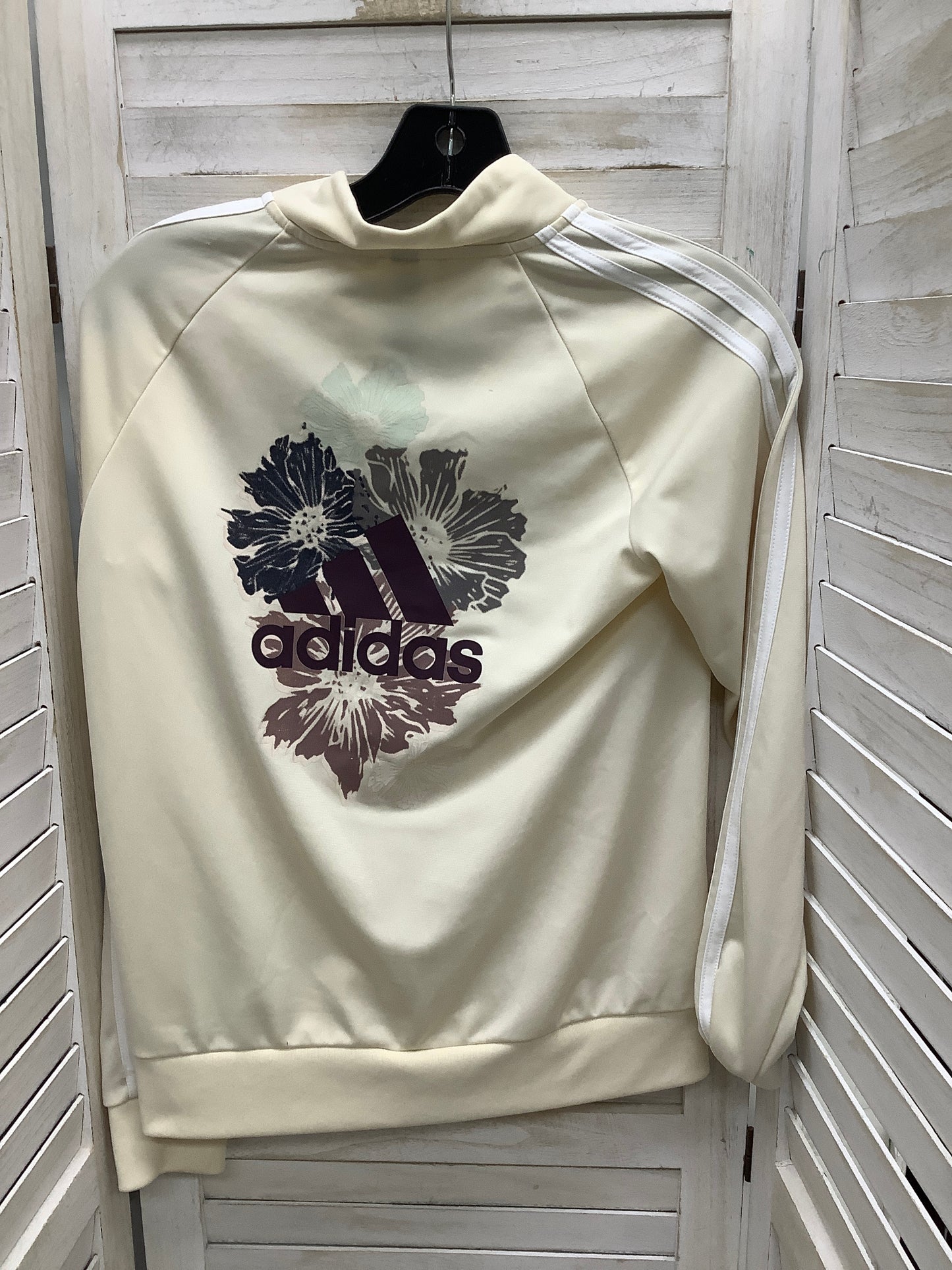 Athletic Jacket By Adidas In Ivory, Size: S