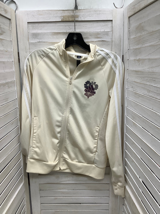 Athletic Jacket By Adidas In Ivory, Size: S