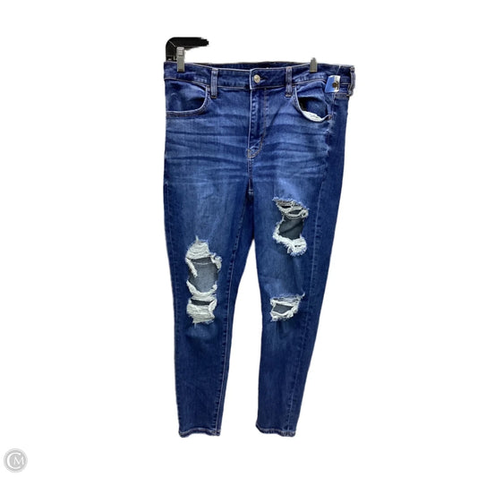 Jeans Skinny By American Eagle In Blue Denim, Size: 12