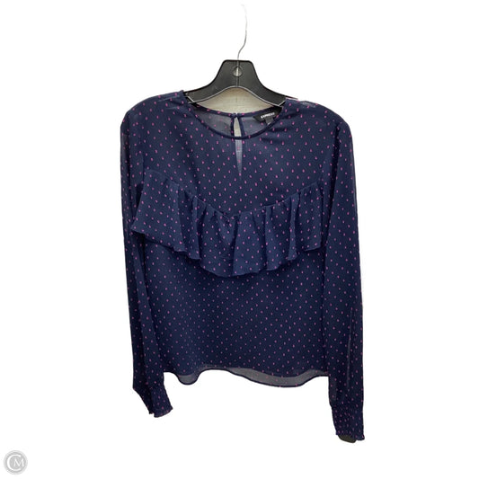 Top Long Sleeve By Express In Navy, Size: M