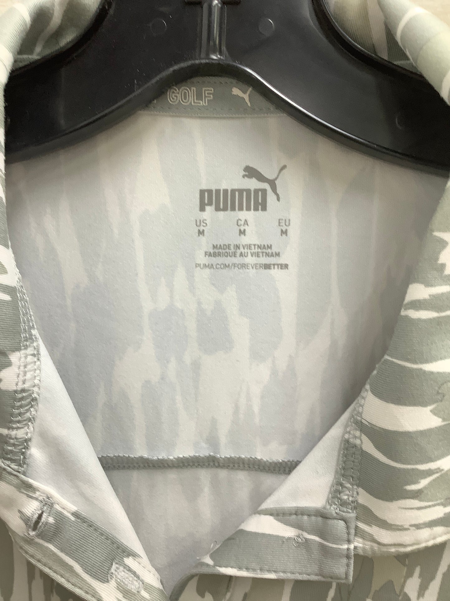 Top Sleeveless By Puma In Grey & White, Size: M