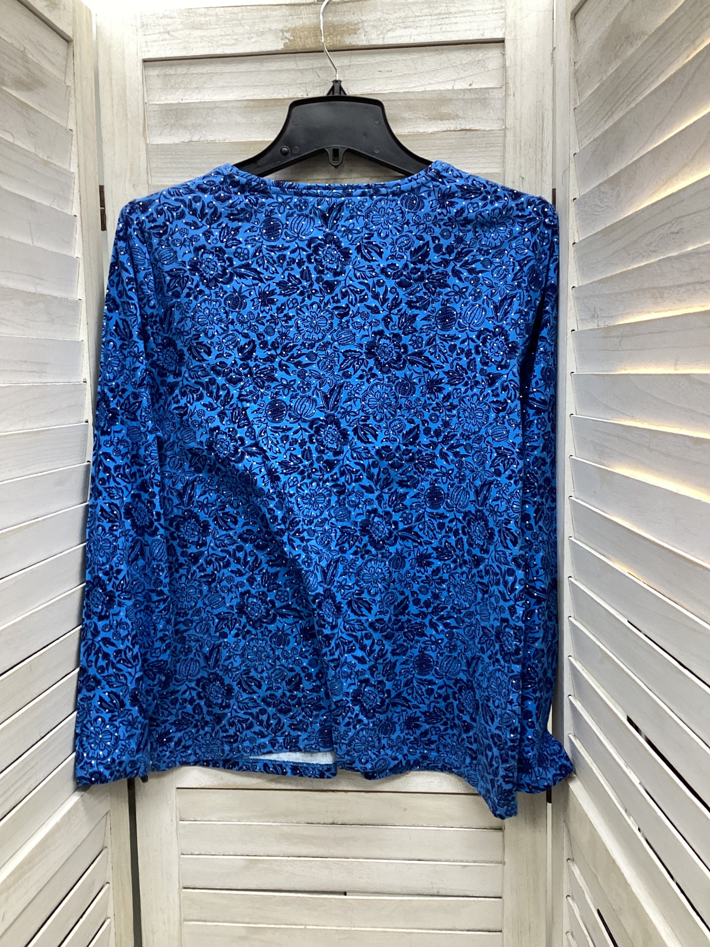 Top Long Sleeve By Talbots In Blue, Size: L