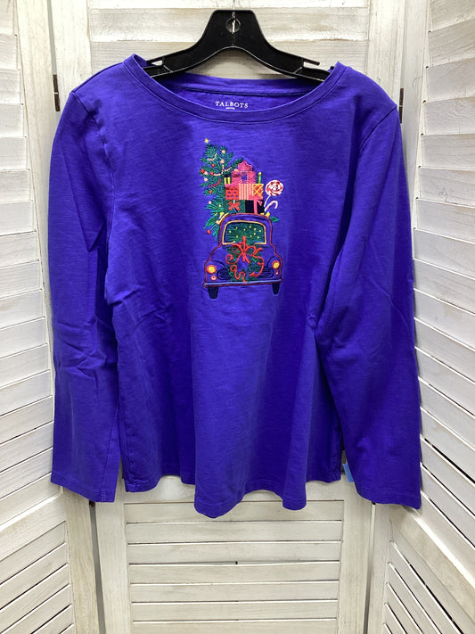 Top Long Sleeve By Talbots In Blue, Size: Xl