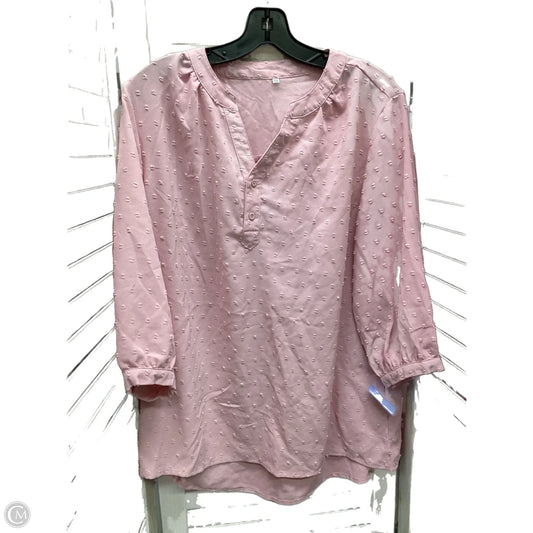 Top Long Sleeve By Clothes Mentor In Pink, Size: Xl