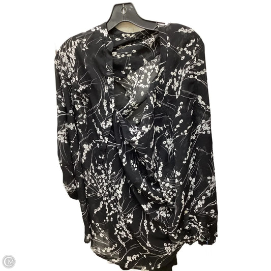 Top 3/4 Sleeve By Apt 9 In Black & White, Size: 3x