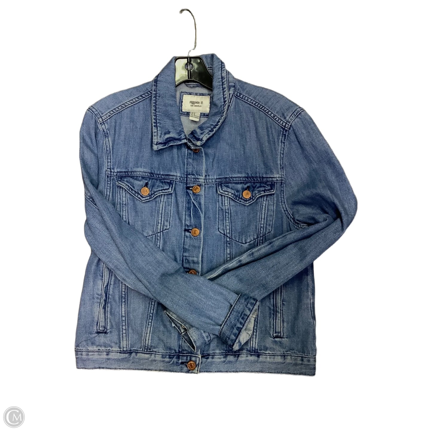 Jacket Denim By Forever 21 In Blue Denim, Size: M