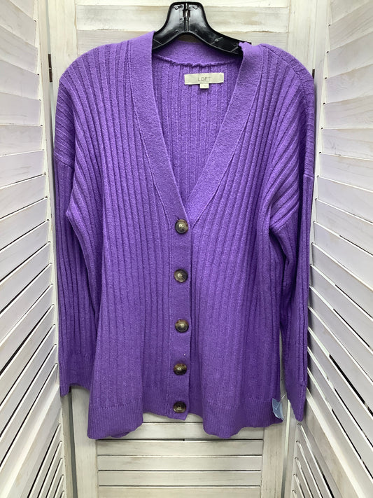 Cardigan By Loft In Purple, Size: L