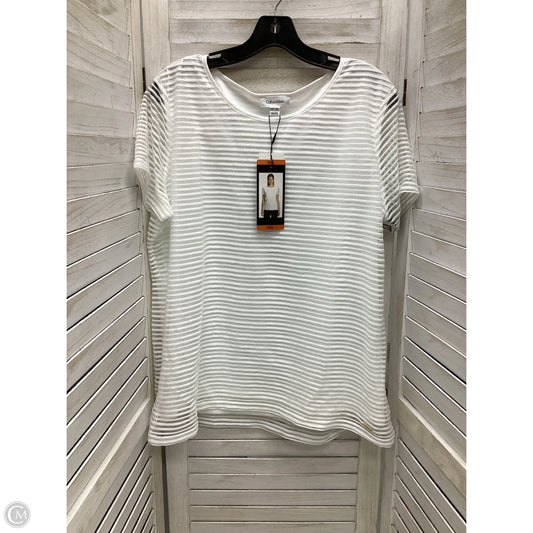 Top Short Sleeve By Calvin Klein In White, Size: Xxl