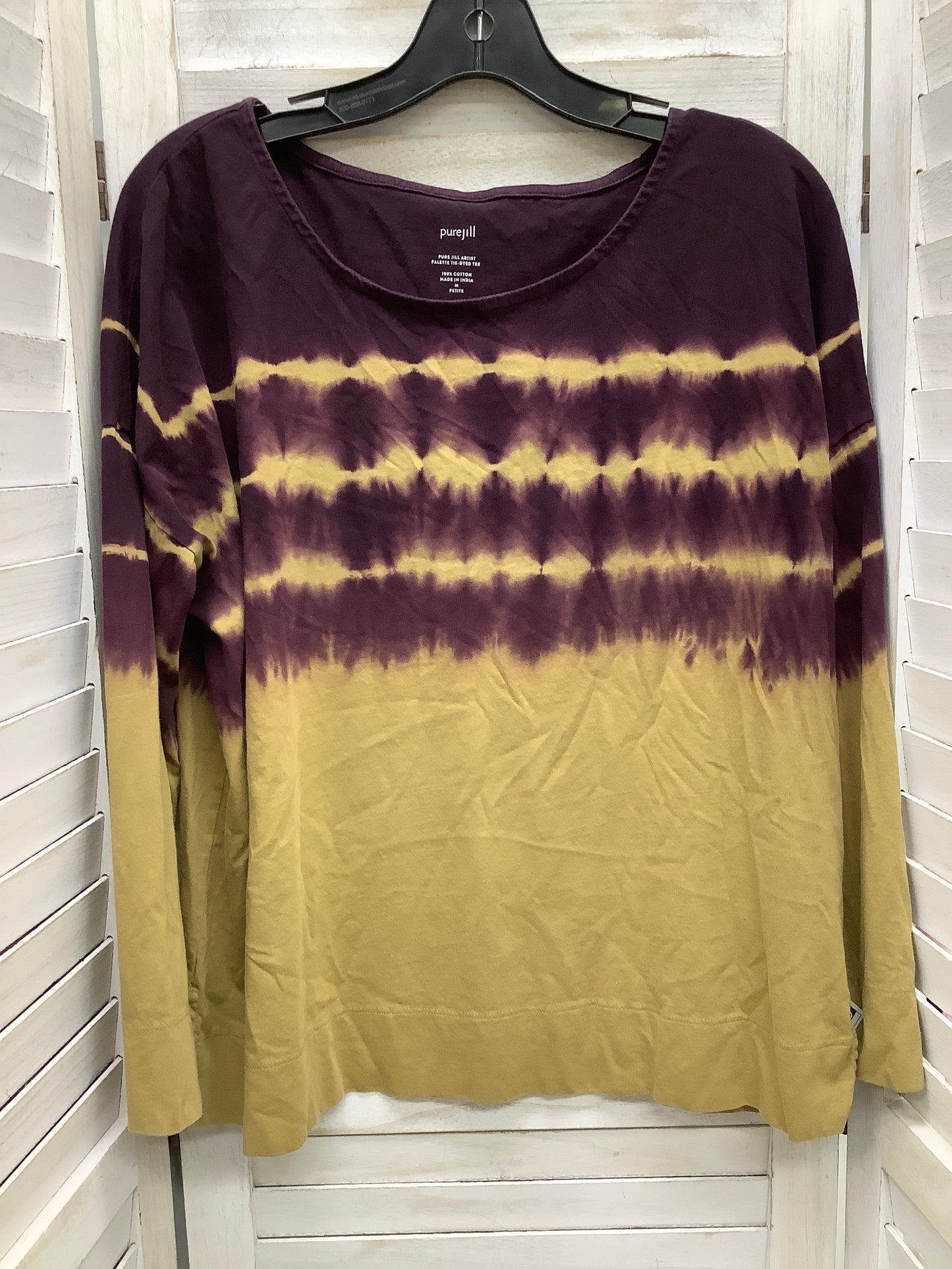 Purple Top Long Sleeve Basic Pure Jill, Size M