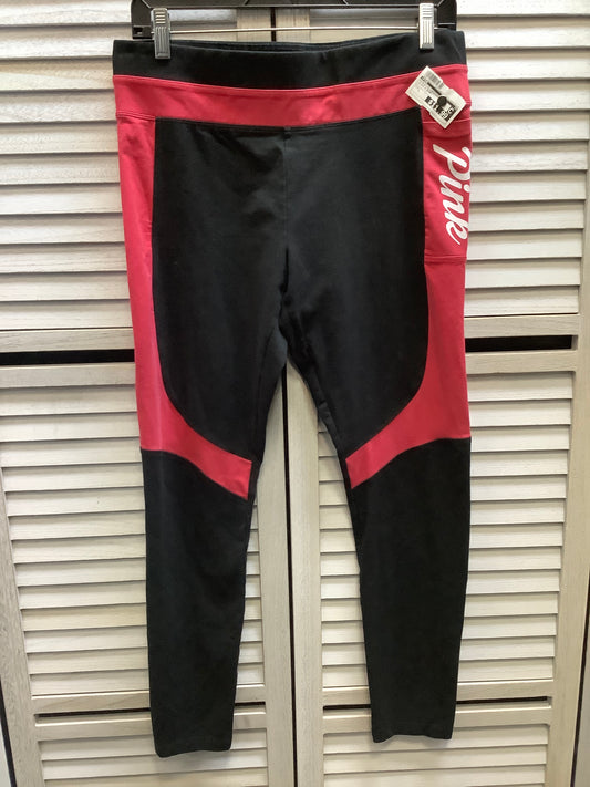 Athletic Leggings By Pink In Black & Pink, Size: L