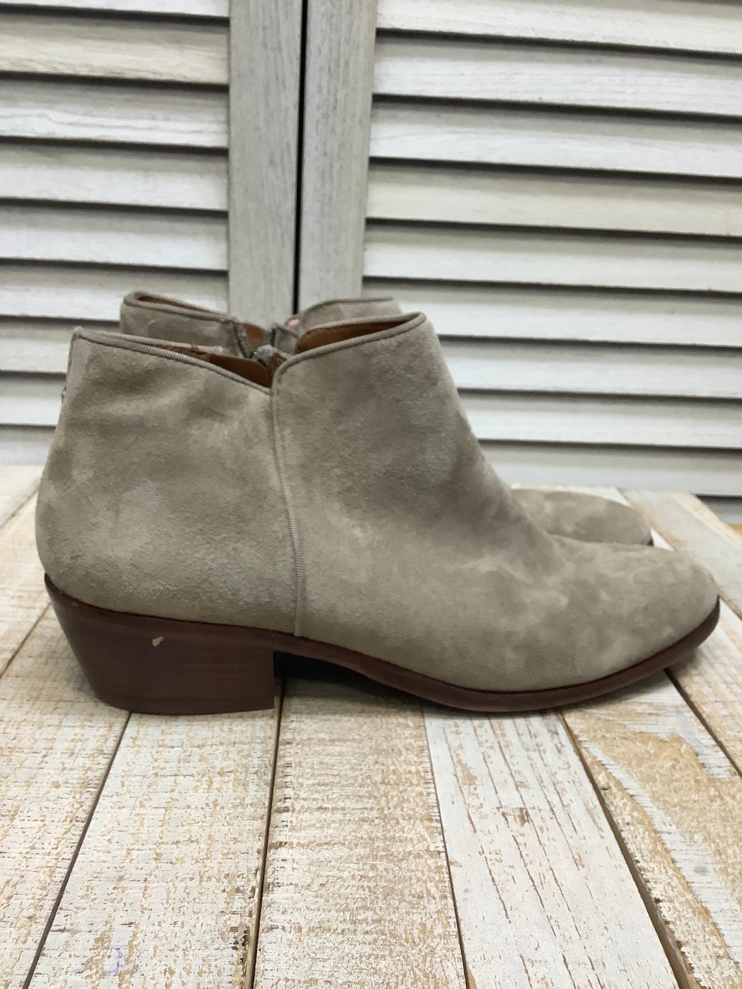 Boots Ankle Heels By Sam Edelman In Taupe, Size: 7.5