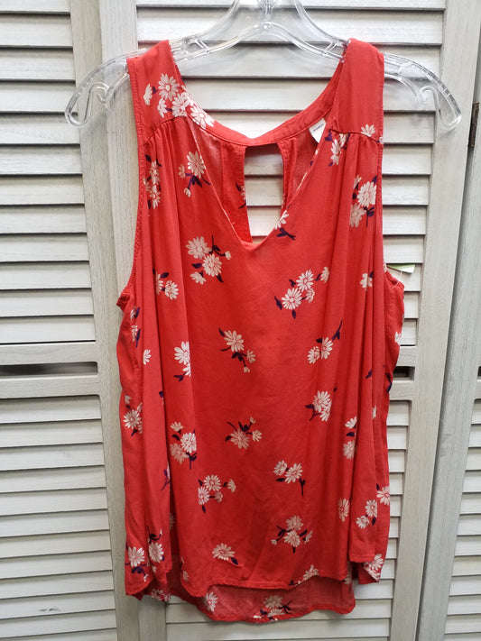 Red Top Sleeveless Basic Old Navy, Size L