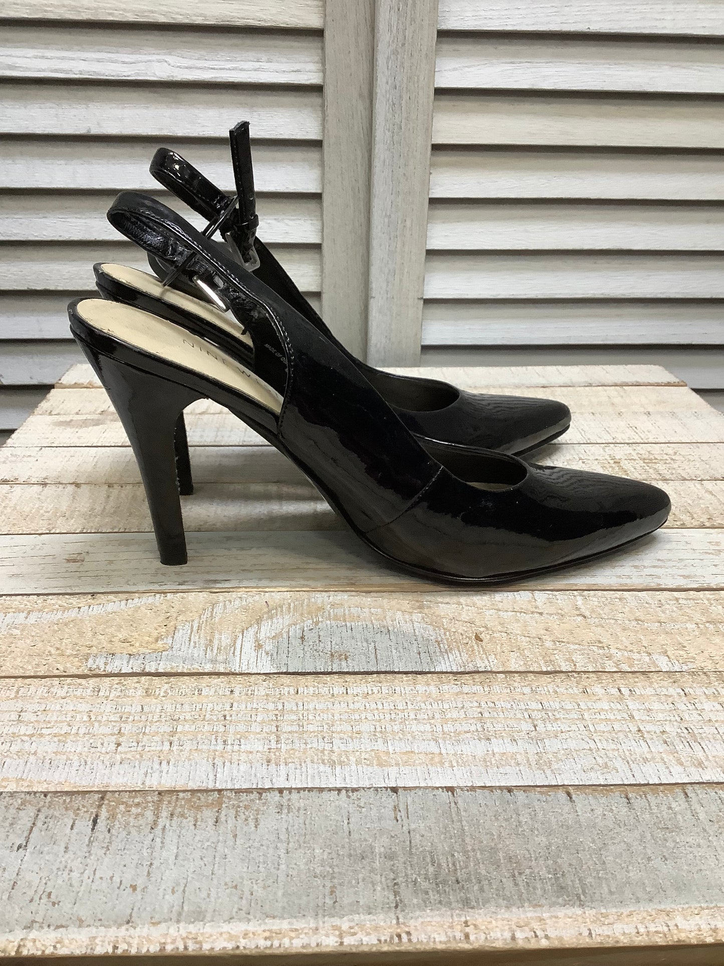 Black Shoes Heels Stiletto Nine West, Size 7.5