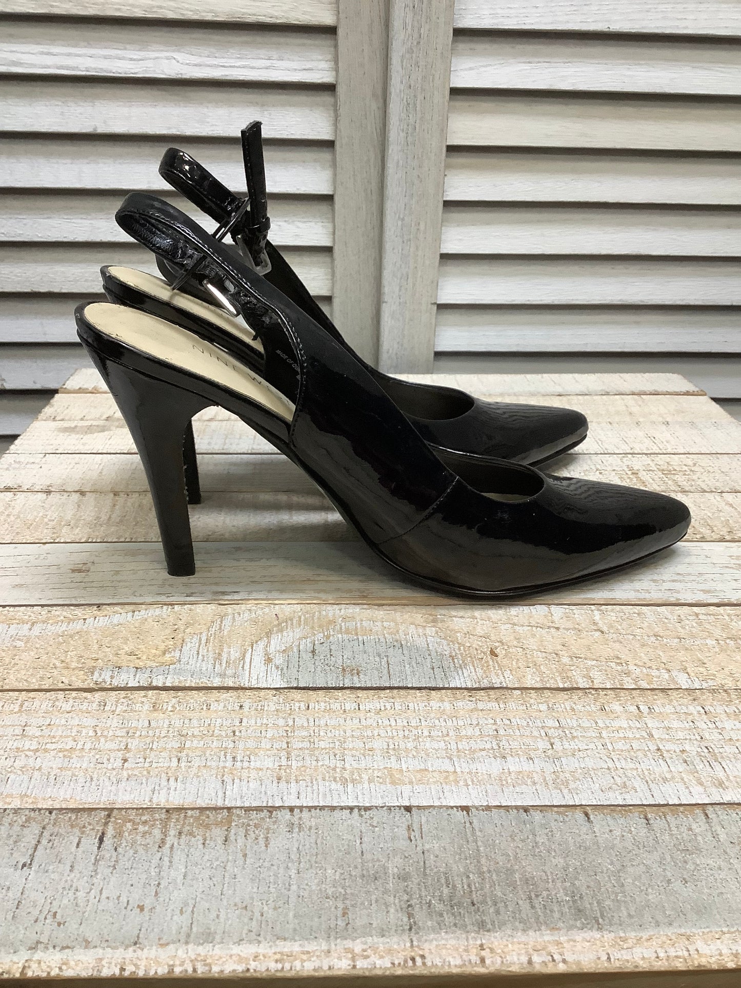 Black Shoes Heels Stiletto Nine West, Size 7.5