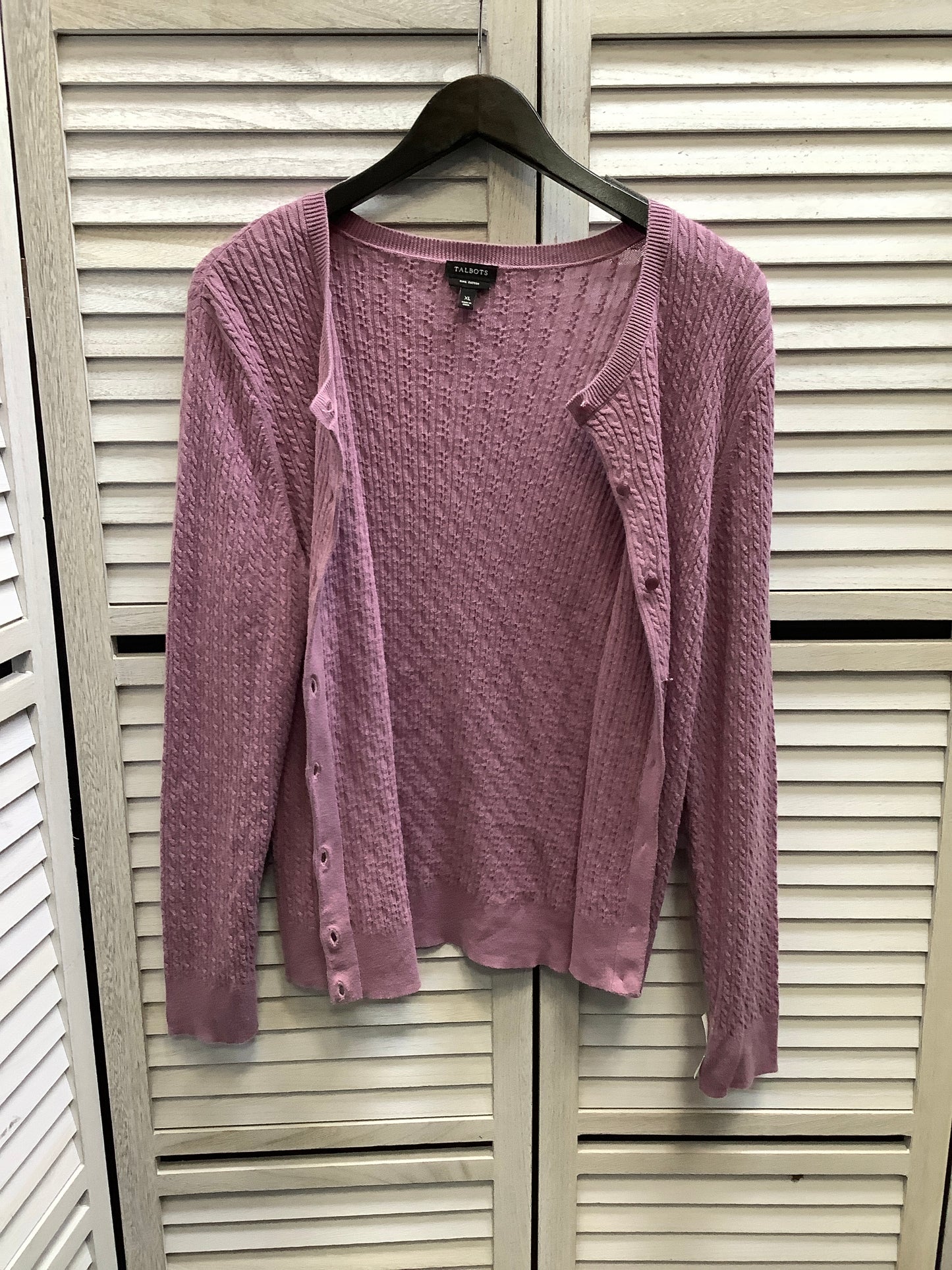 Cardigan By Talbots In Purple, Size: Xl