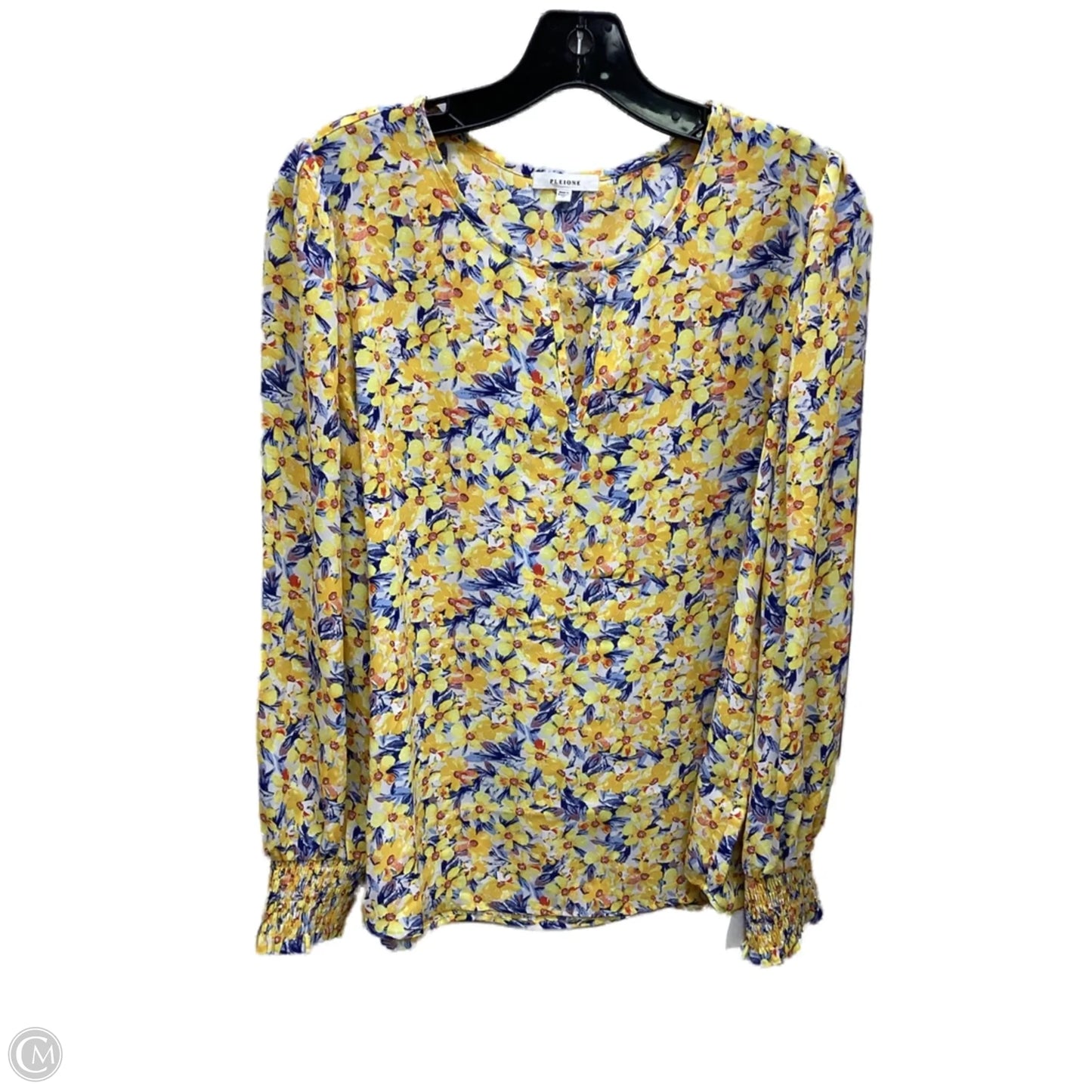 Top Long Sleeve By Pleione In Floral Print, Size: M