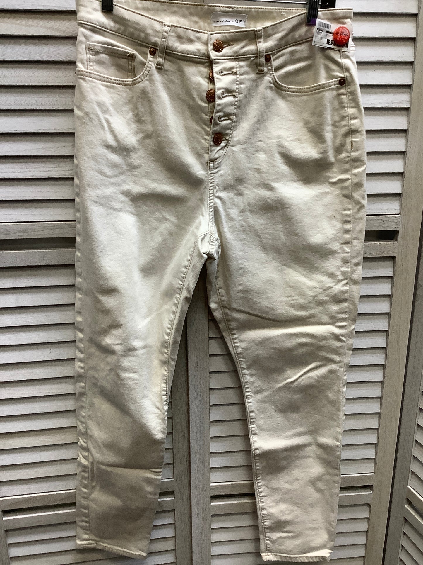 White Denim Jeans Skinny Loft, Size 10