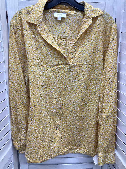 Yellow Top Long Sleeve Loft, Size Xl