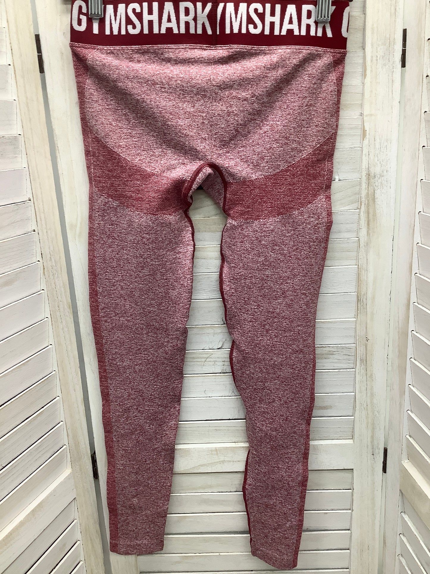 Red Athletic Leggings Gym Shark, Size S