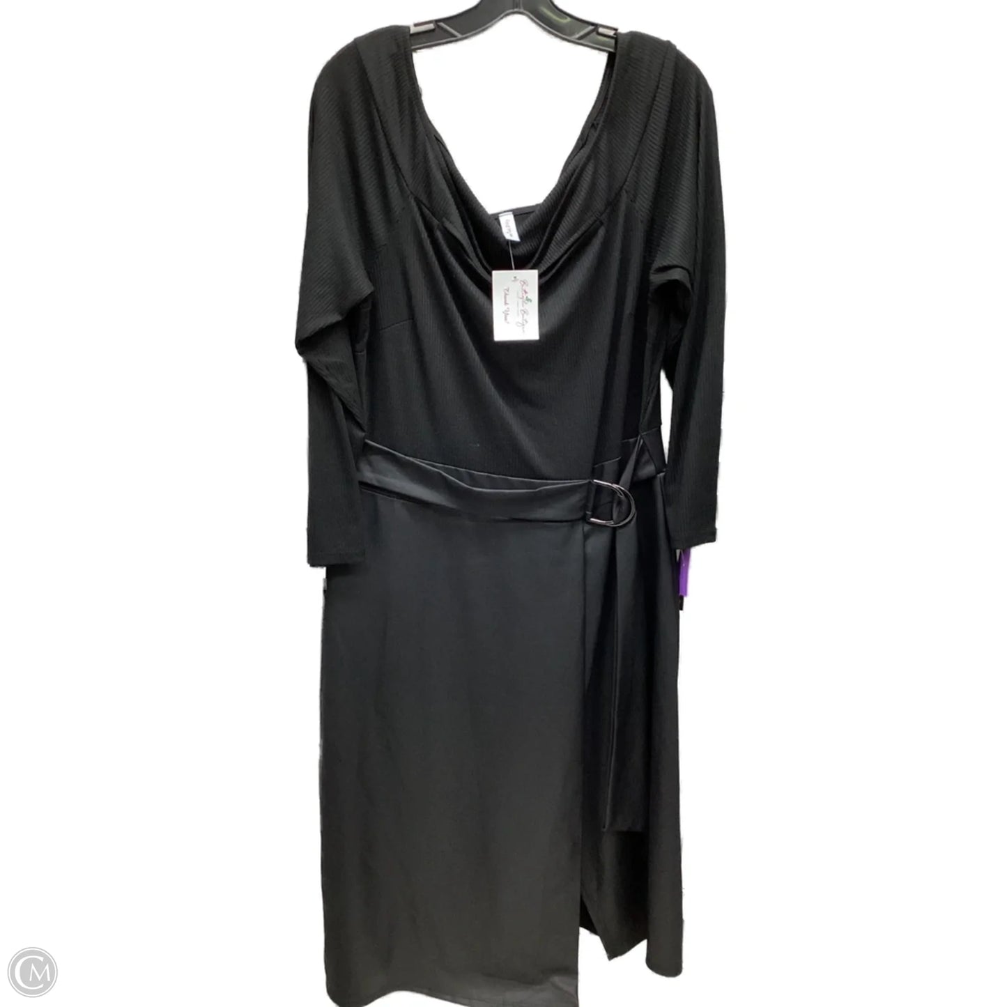 Dress Casual Midi By Clothes Mentor In Black, Size: 3x